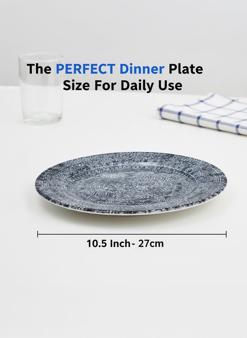 EDESSA طبق عشاء دائري من السيراميك إديسا جينكو 27 سم، متعدد الألوان (طقم من 4) - Image 3