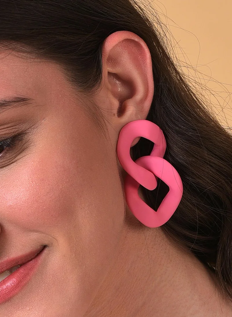 Sohi  Pink Contemporary Artificial Drop Earring Jewellery for Women | Best Price UAE