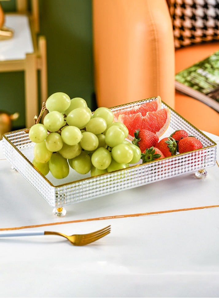 6 أوعية تقديم المكسرات مع غطاء، طبق نخيل التمر، صندوق حلوى، مجموعة صواني تقديم الوجبات الخفيفة المقسمة، طبق الفواكه المجففة، طبق مقبلات بلاستيكي، منظم تخزين التوابل، أطباق طعام شفافة، 27.5 × 18.5 × 11 سم - Image 4