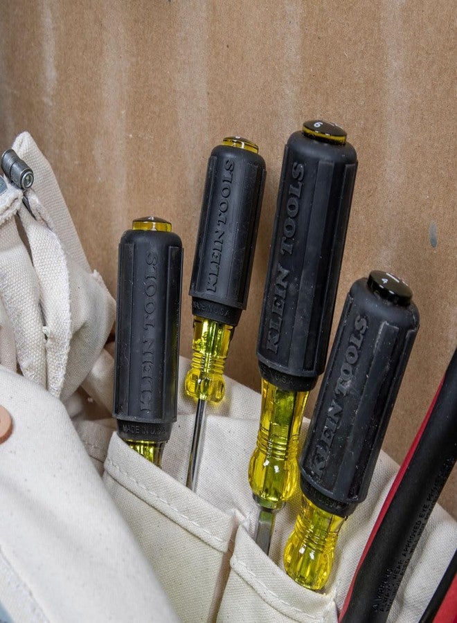 Klein Tools 85105 Screwdriver Set, Made in USA, Slotted and Phillips Screwdrivers with Cushion-Grip Handles and Tip-Ident, 4-Piece - Image 5