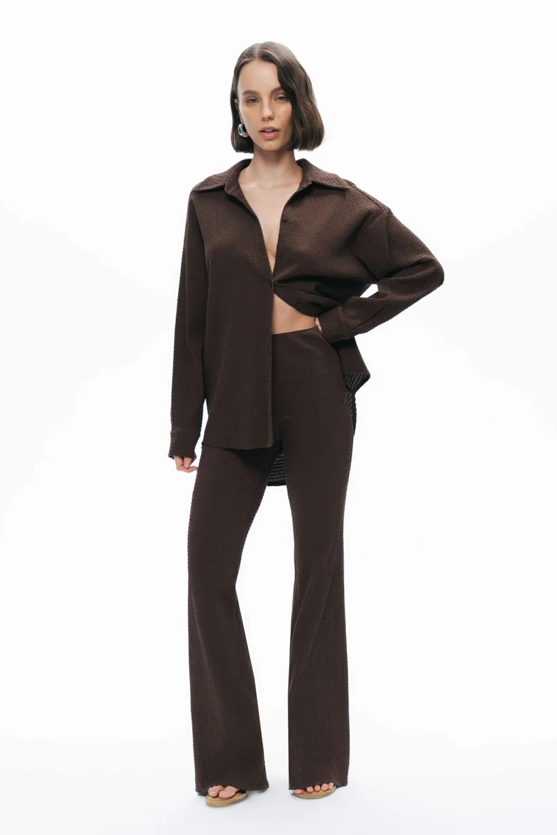 نوكتورن Flowy Shirt with Wrinkled Fabric