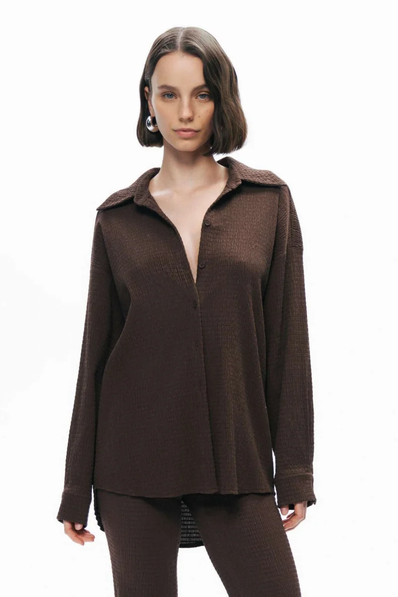 نوكتورن Flowy Shirt with Wrinkled Fabric