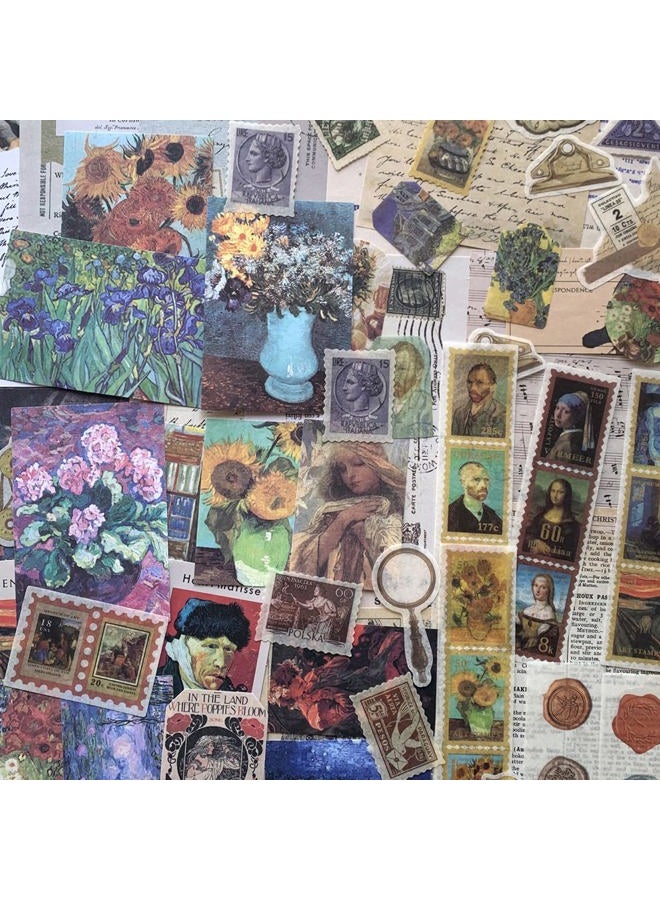 SIGUJAYGE TIYPKE 200pcs Artistic Stickers for Journaling Supplies - Aesthetic Stickers for Journaling Supplies Vintage Paper for Scrapbooking Planners Notebook DIY Craft Kits Postage Stamp Stickers Journal - Image 3