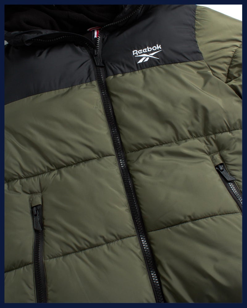 Reebok Mens Winter Jacket - Warm Heavyweight Mens Winter Coat - Wind Water Resistant Insulated Quilted Puffer Jackets for Men, Size Small, Olive - Image 5