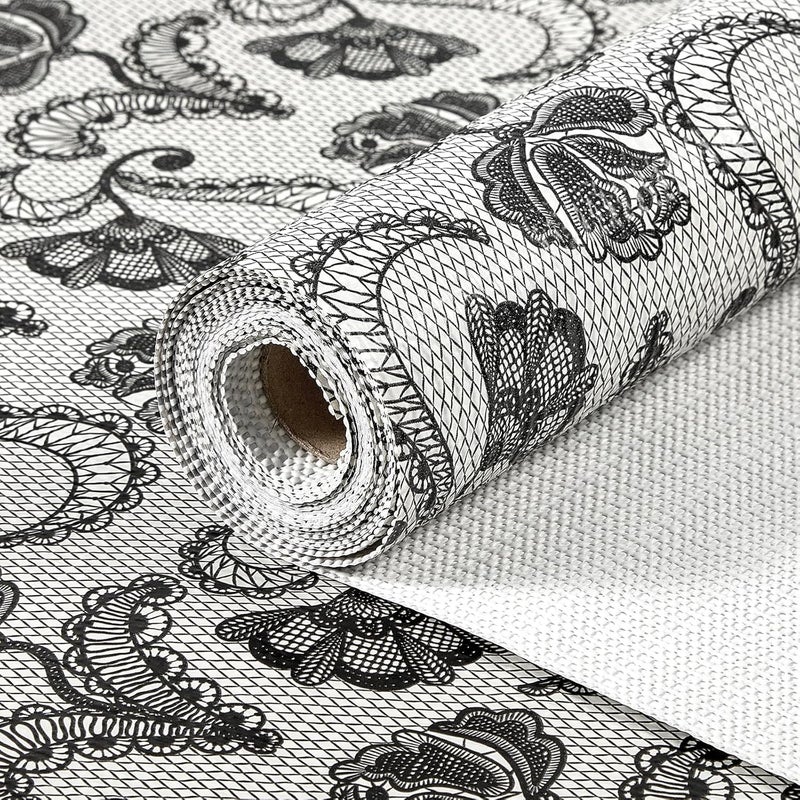 ALIUNI Drawer and Shelf Liner, Non-Slip Kitchen Cabinet Liners Non-Adhesive Thick Strong Grip Waterproof Washable Mats Protect Dresser Shelves Cupboard Bathroom Cabinets, Boho: Floral, 12 in X 20 FT - Image 1