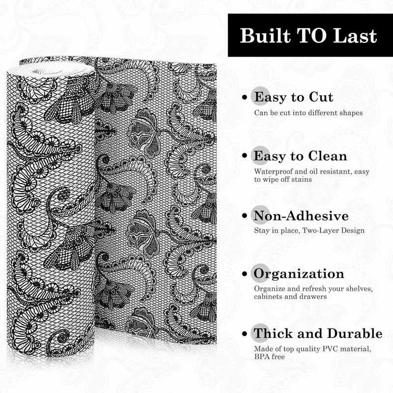 ALIUNI Drawer and Shelf Liner, Non-Slip Kitchen Cabinet Liners Non-Adhesive Thick Strong Grip Waterproof Washable Mats Protect Dresser Shelves Cupboard Bathroom Cabinets, Boho: Floral, 12 in X 20 FT - Image 4
