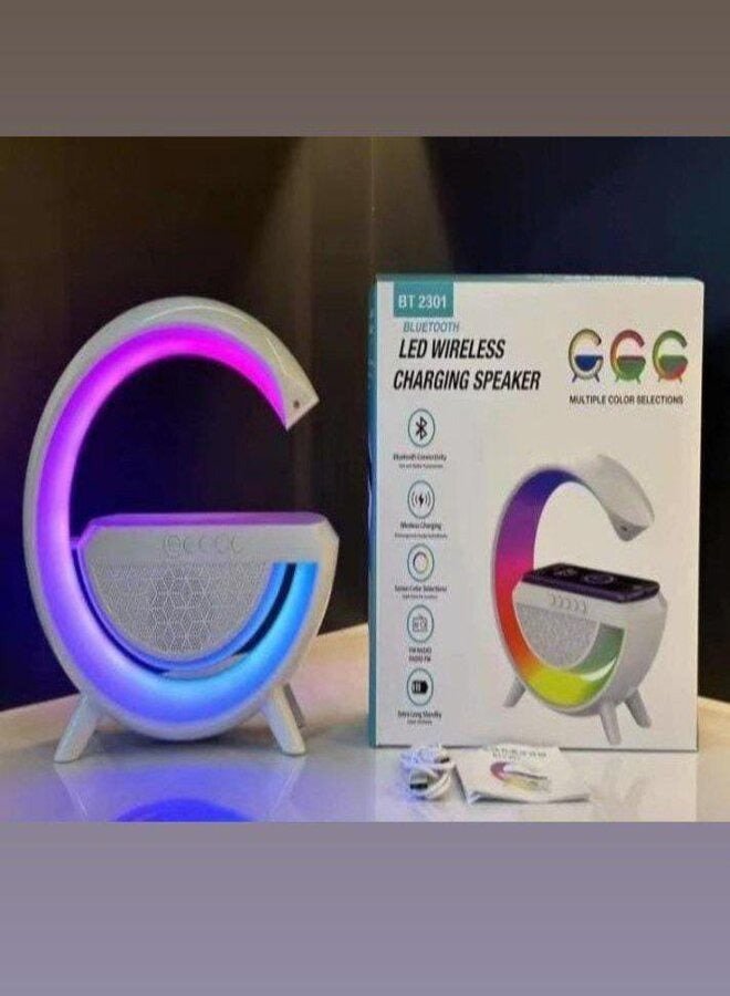 Bluetooth Speaker Led Smart Bluetooth Sound Atmosphere Lamp G-shaped Wireless Charger With Clock Night Light Sunrise BT2301 - Image 1