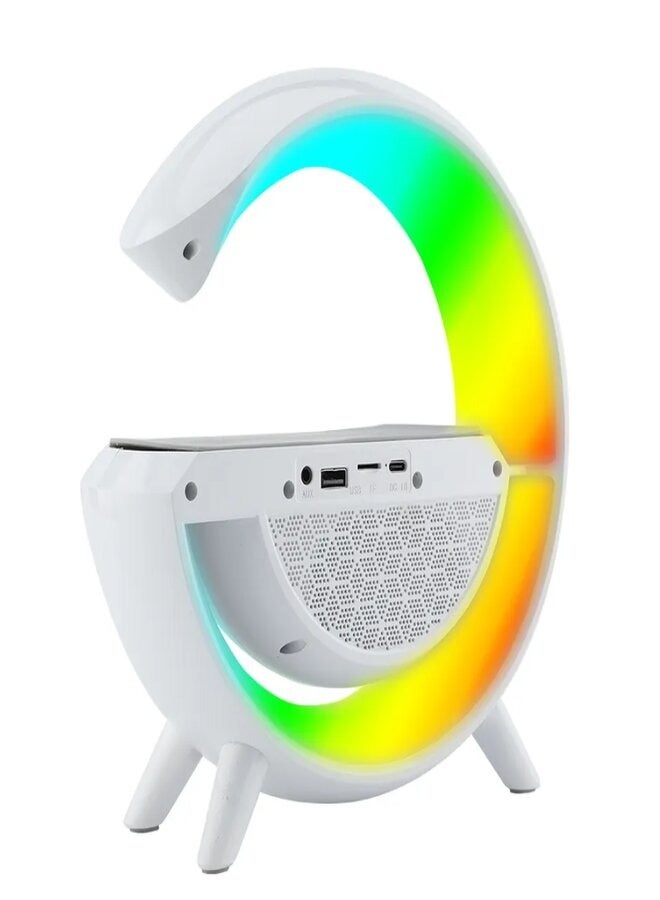 Bluetooth Speaker Led Smart Bluetooth Sound Atmosphere Lamp G-shaped Wireless Charger With Clock Night Light Sunrise BT2301 - Image 4