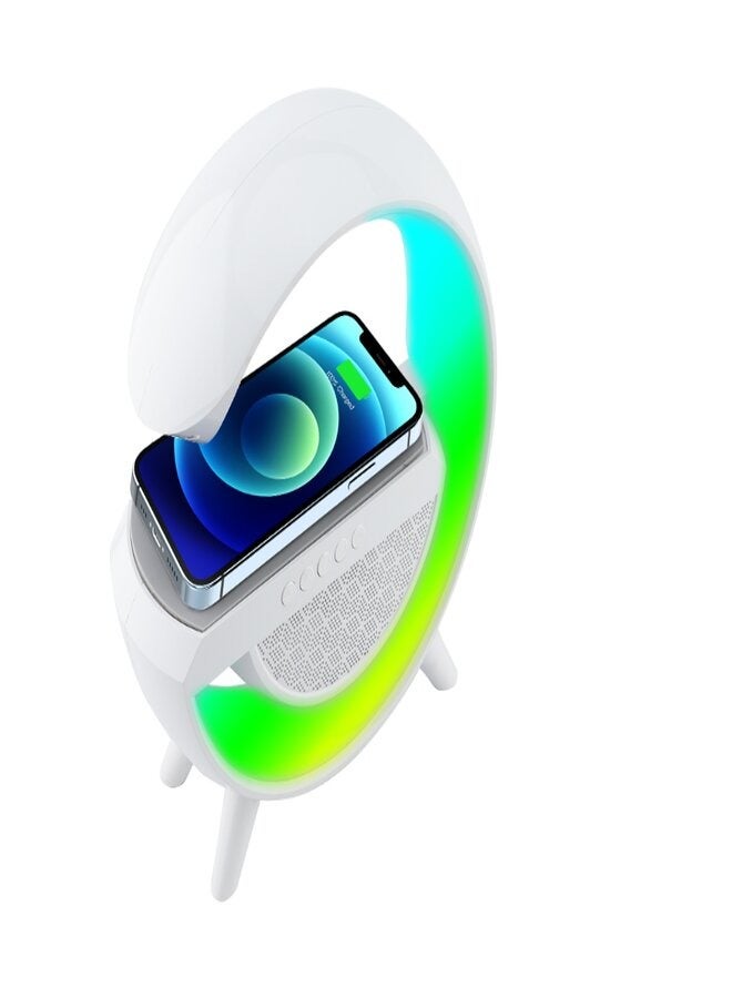 Bluetooth Speaker Led Smart Bluetooth Sound Atmosphere Lamp G-shaped Wireless Charger With Clock Night Light Sunrise BT2301 - Image 3
