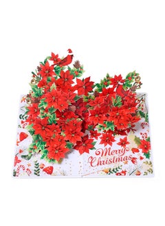 CUT POPUP.COM Cutpopup Christmas Card Pop Up, Poinsettia Card, 3D Xmas, New Year, Holiday Greeting Card (Poinsettia, Cardinals)  - Image 2
