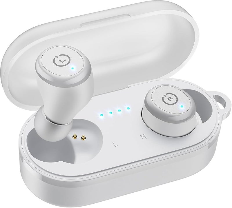 TOZO T10 (Classic Edition) Bluetooth 5.3 Wireless Earbuds with Wireless Charging Case IPX8 Waterproof Stereo Headphones in Ear Built in Mic Headset Premium Sound with Deep Bass for Sport White - Image 1