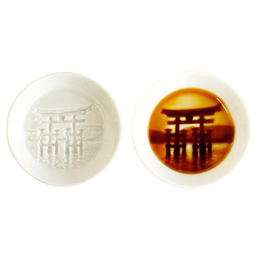 IPPINKA IPPINKA Torii Relief Seasoning Dish, Made in Japan, Shrine Gate Relief Seasoning Dish, Soy Sauce Dish, Sushi Dipping  - Image 1