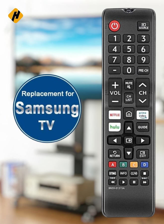 HuHa BN59-01315D Replacement for Samsung Remote Control and Smart 4K Ultra UHD Curved Series 8/7/ 6 TV HDTV LED, UN 32/40/ 43/50/ 55/58/ 65/75 inch N/NU/RU Series 5300  - Image 1