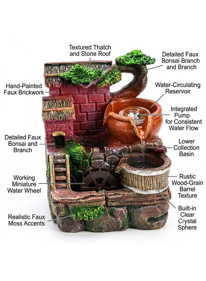 Tabletop Waterfall Fountain - Indoor Desktop Water Feature for Relaxation & Meditation | Mini Zen Decor Fountain for Home, Office & Bedroom | Stress Relief Water Fountain - Image 3