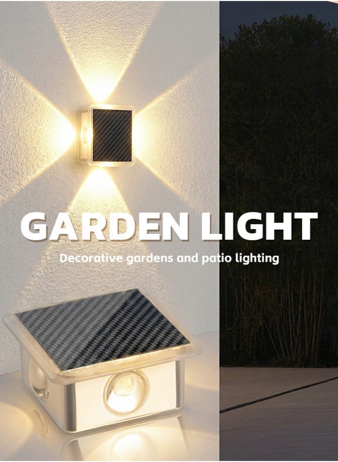 مودي إضاءة جدارية بالطاقة الشمسية ليد LED بتصميم X فخم - كشافات سور خارجية مقاومة للحرارة IP65 - 3 ألوان إضاءة (أبيض/دافئ/طبيعي) للفلل والحدائق - Image 4