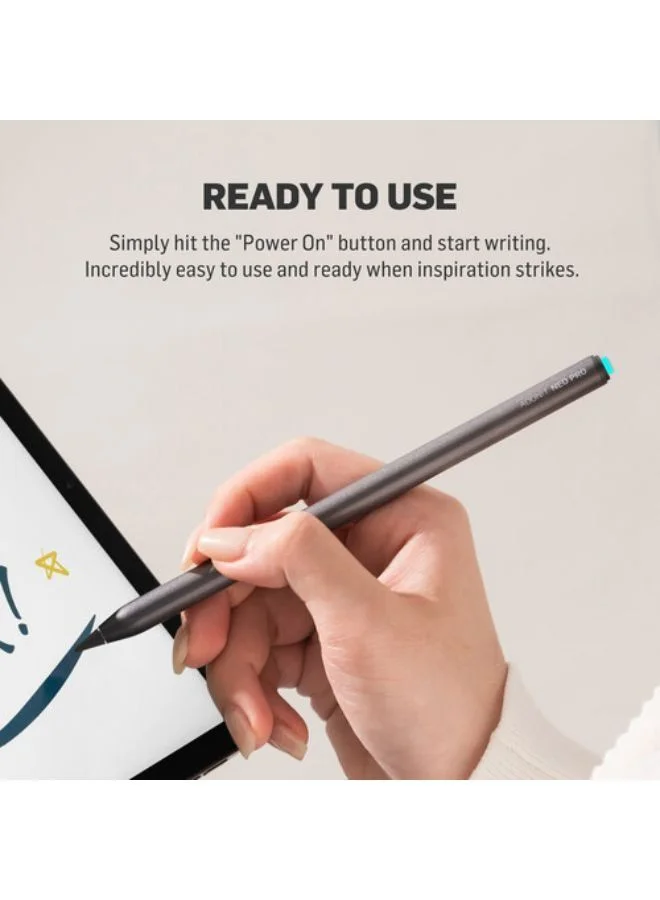 أدونيت قلم ADONIT Neo Pro آيباد مع رفض راحة اليد - شحن مغناطيسي - فضي