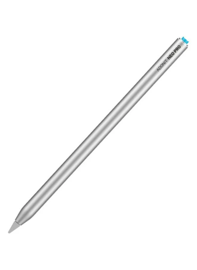 ADONIT ADONIT Neo Pro Apple iPad Native Palm Rejection Stylus - Charges on the iPad via Magnetic Attachment - Silver