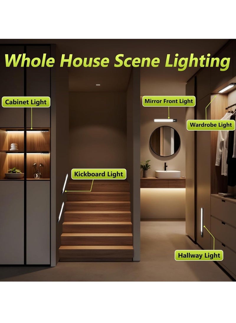 LAIAOCISI Wireless Magnetic LED Under Cabinet Lights with Digital Display,52 LED Rechargeable Motion Sensor Light Indoor,3 Color Temperatures, Magnetic Dimmable Closet Lights, Under Counter Light for Kitchen, Closet, Stairs(2 Pack) - Image 5