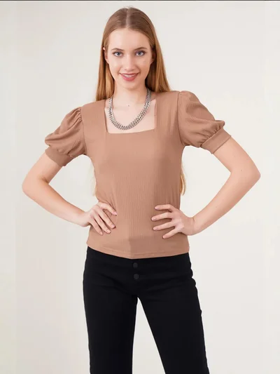 BIG DART BDART Slim Fit Square Collar Blouse