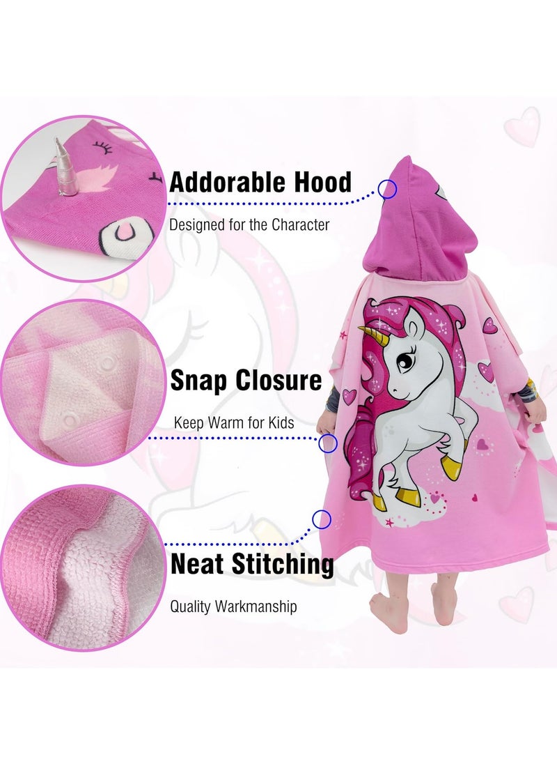 Cutie Cute Kids Hooded Beach Bath Towel Poncho for Age 4-10 Years - Swim Pool Coverup Poncho Cape Multi-use for Bath/Shower/Pool/Swim  - Image 3