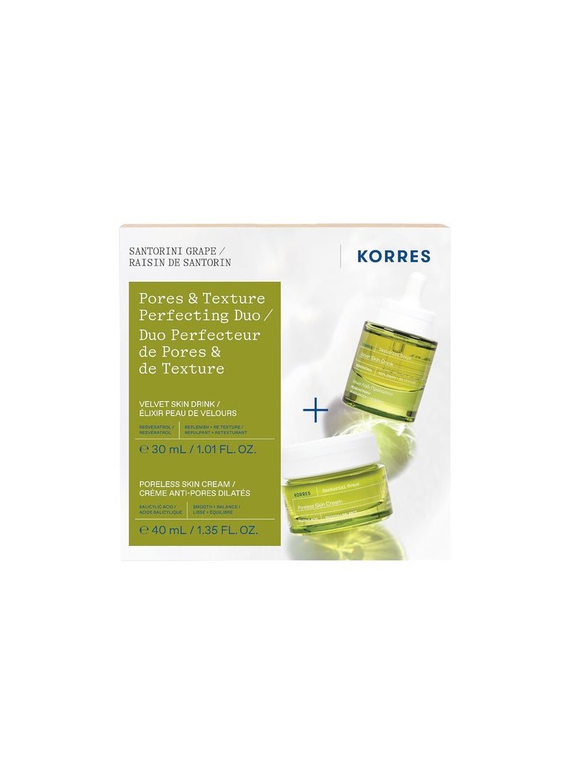 KORRES KORRES  Santorini Grape Duo regimen set  Velvet Skin Drink Face oil  Skin Cream 