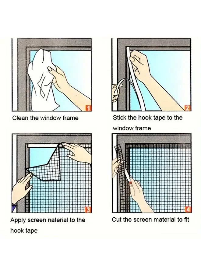 White Self Adhesive Mosquito Net Window No Drill Installation Washable Reusable Fine Mesh Screen Suitable for Balcony Garden Doors Functional Lightweight Decorative Curtain All Season Insect Protection - Image 5