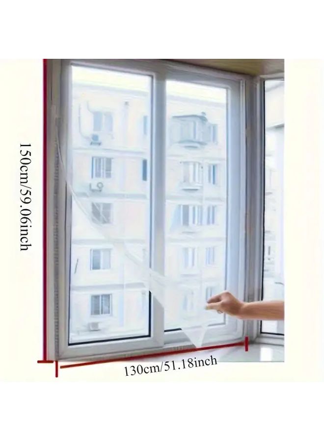 White Self Adhesive Mosquito Net Window No Drill Installation Washable Reusable Fine Mesh Screen Suitable for Balcony Garden Doors Functional Lightweight Decorative Curtain All Season Insect Protection - Image 3
