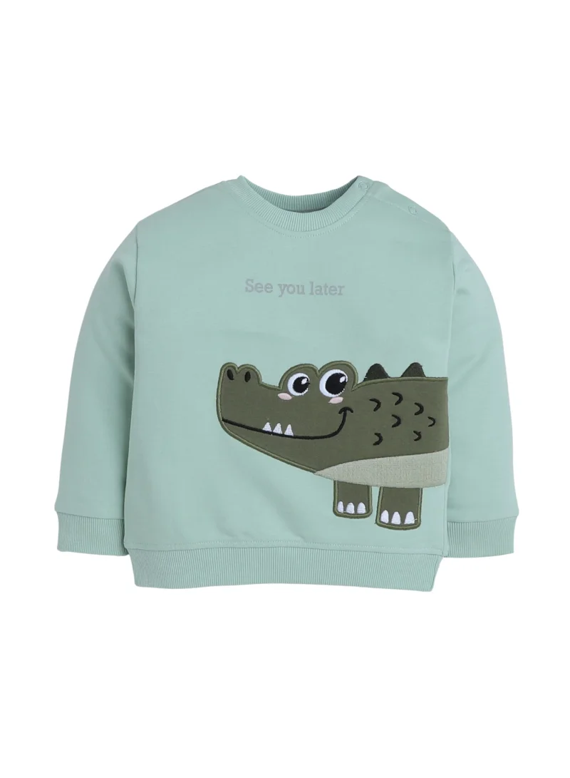 victor and jane Baby Boys’ 2-Piece Set – “See You Later” Crocodile Sweatshirt & Joggers Set