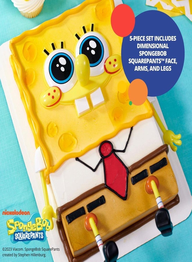 DecoPac DecoSet® SpongeBob SquarePants™ Creations Cake Topper, 5-Piece Birthday Party Set with Eye-Popping Face and 2 Arms and 2 Legs - Image 4
