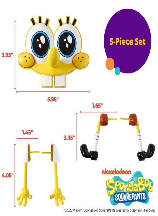 DecoPac DecoSet® SpongeBob SquarePants™ Creations Cake Topper, 5-Piece Birthday Party Set with Eye-Popping Face and 2 Arms and 2 Legs - Image 5
