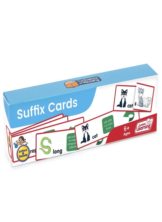 Junior Learning Suffix Flashcards, The Science of Reading Supplementary Resource Flashcards, Learn Suffix Rules, for Ages 6+, Grade 1, for Classroom or Home School use - Image 1
