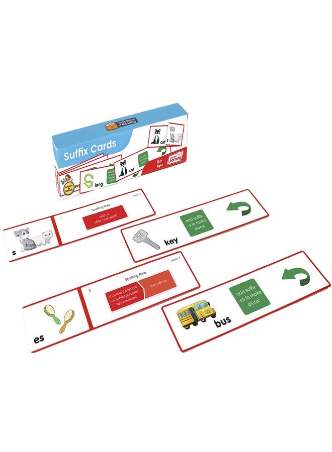 Junior Learning Suffix Flashcards, The Science of Reading Supplementary Resource Flashcards, Learn Suffix Rules, for Ages 6+, Grade 1, for Classroom or Home School use - Image 2