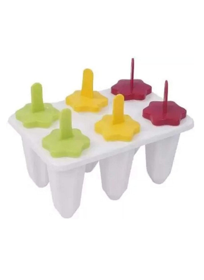Pass Pass - pass pass Plastic Ice Cream Candy Kulfi Maker Set 6 Mould ice Stick Trays - Image 1