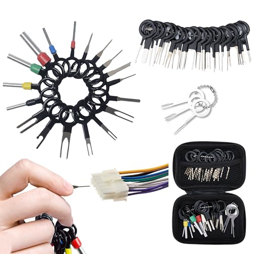 ecocstm 41 PCS Terminal Removal Tool Kit Depinning Tool Pin Removal Tool Pin Extractor Removal Tool Kit Electrical Tools Wire Connector Pin Release Terminal Ejector Kit for Automotive Home Appliance - Image 1