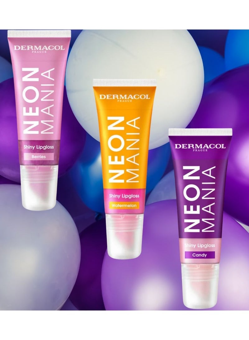 Dermacol Neon Mania Shiny Lipgloss Moisturizes and Comforts Berries 10ml - Image 2