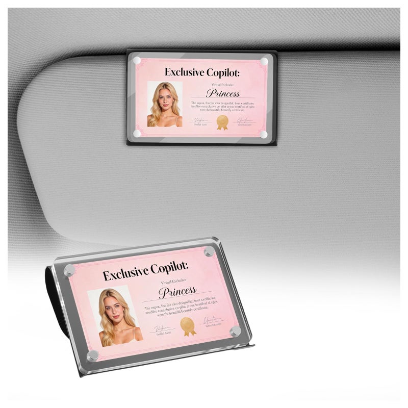 YGDMD 2026 New Car Picture Holder with Sun Visor Clips for CarsCustom Passenger Princess Car Visor Photo Clip Shows Memorial Drivers LicenseCars Photo Holder for GirlfriendBoyfriend - Image 3