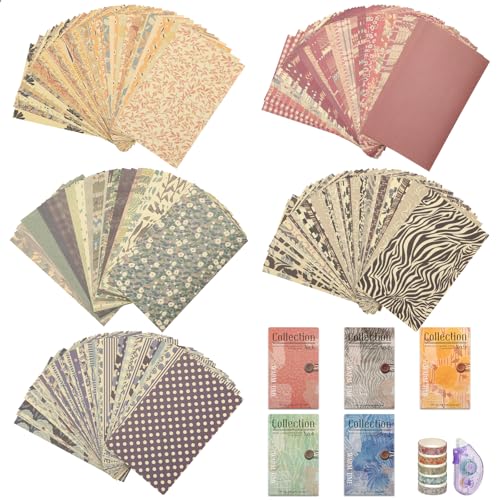 Jollidecor 300 Sheets Vintage Scrapbook Paper 51x31 Inch Mixed Special Decorative Paper for Junk Journal DIY Card Making Scrapbooking Photo Albums Wall Art Collage Kit Cottagecore Aesthetic Room Decor - Image 1