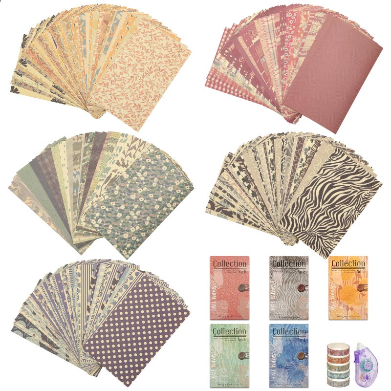 Jollidecor 300 Sheets Vintage Scrapbook Paper 51x31 Inch Mixed Special Decorative Paper for Junk Journal DIY Card Making Scrapbooking Photo Albums Wall Art Collage Kit Cottagecore Aesthetic Room Decor - Image 3