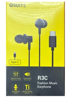 iOsuite 1. OSUITE R3C TYPE-C HIGH-QUALITY MUSIC EARPHONES WITH VOLUME CONTROL, MICROPHONE, AND TITANIUM EARLAP FOR CLEAR SOUND  - Image 4