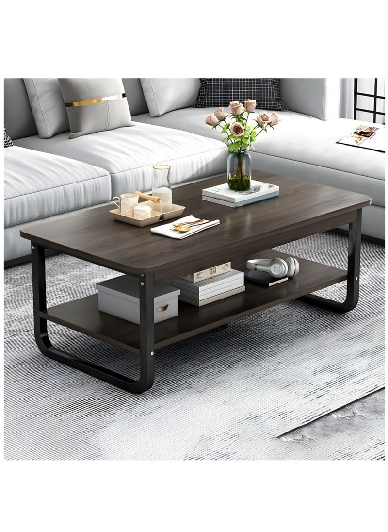 XiuWoo - 2-Tier Multi-Use Nordic Wood Coffee Table Sofa Table with Open Shelving for Storage and Display for Living Room and Home Office - Image 1