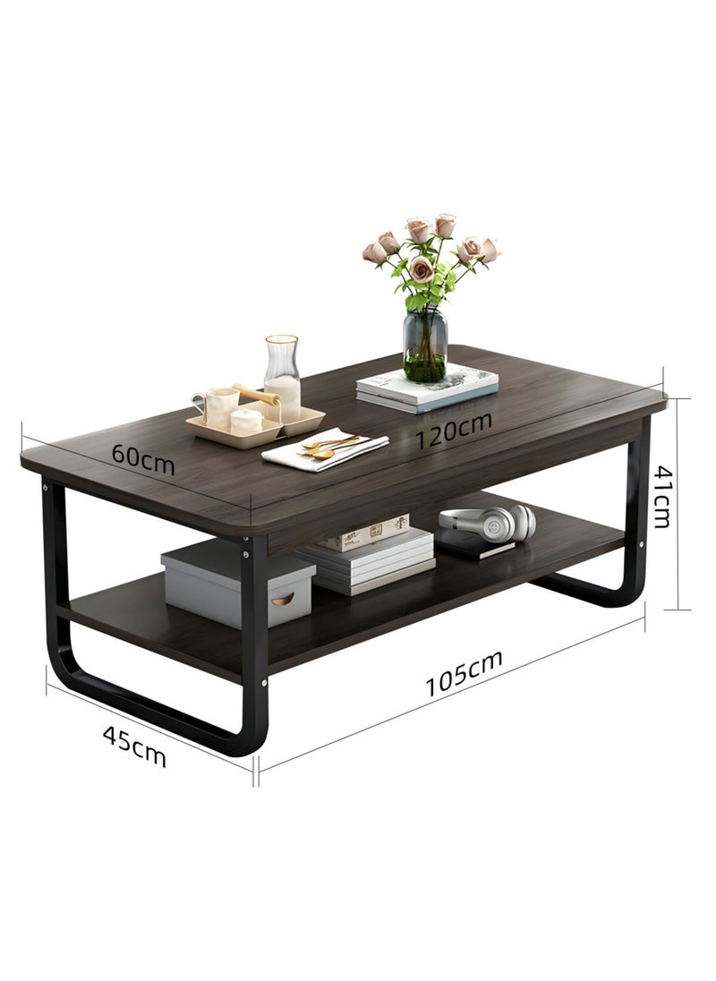 XiuWoo - 2-Tier Multi-Use Nordic Wood Coffee Table Sofa Table with Open Shelving for Storage and Display for Living Room and Home Office - Image 1