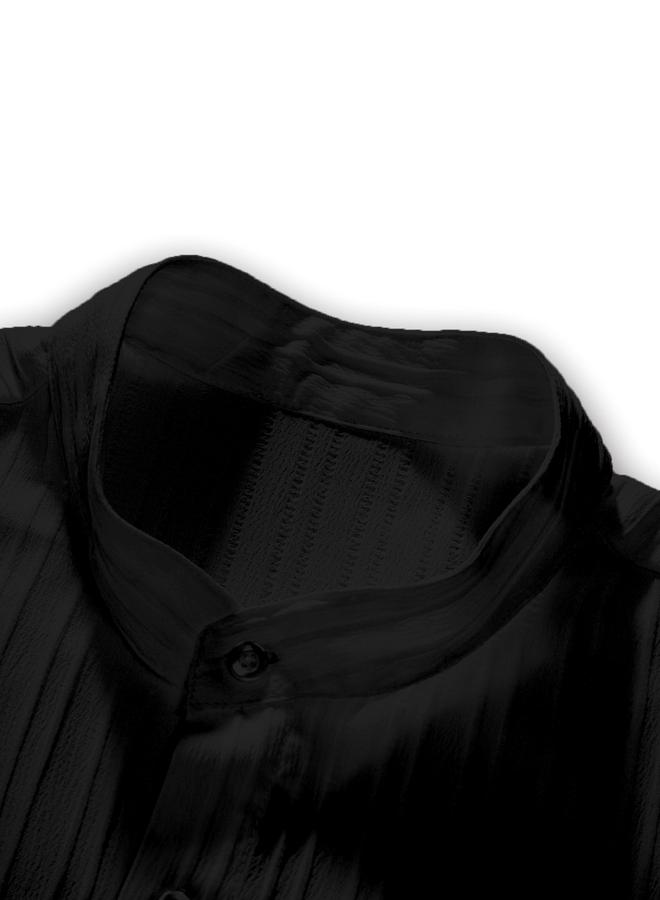 Take Two Striped Stand Collar Short Sleeve Shirt and Trousers Co-Ords - Image 3