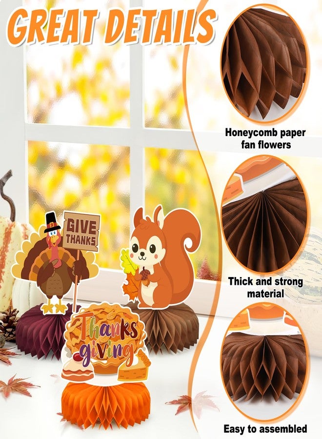 Hedeey 9 PCS Thanksgiving Party Decorations,Fall Honeycomb Centerpieces for Tables,Honeycomb Centerpieces for Autumn Thanksgiving Birthday Party Supplies Table Decorations - Image 3