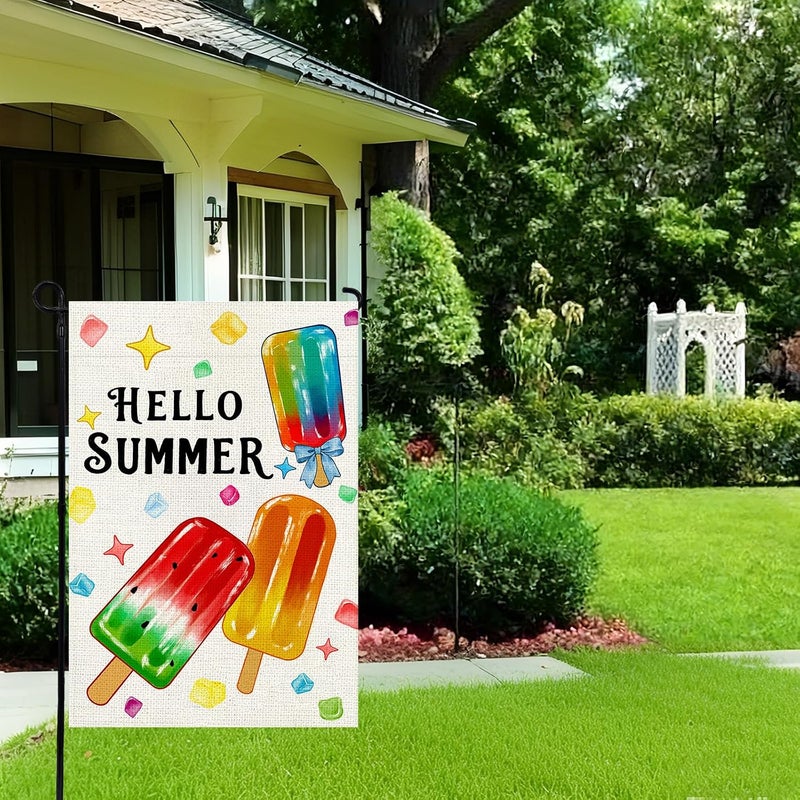 Agroon Summer Garden Flag 12x18 Inch, Popsicles Double Sided Small Burlap Flag for Yard Outdoor Decoration - Image 4