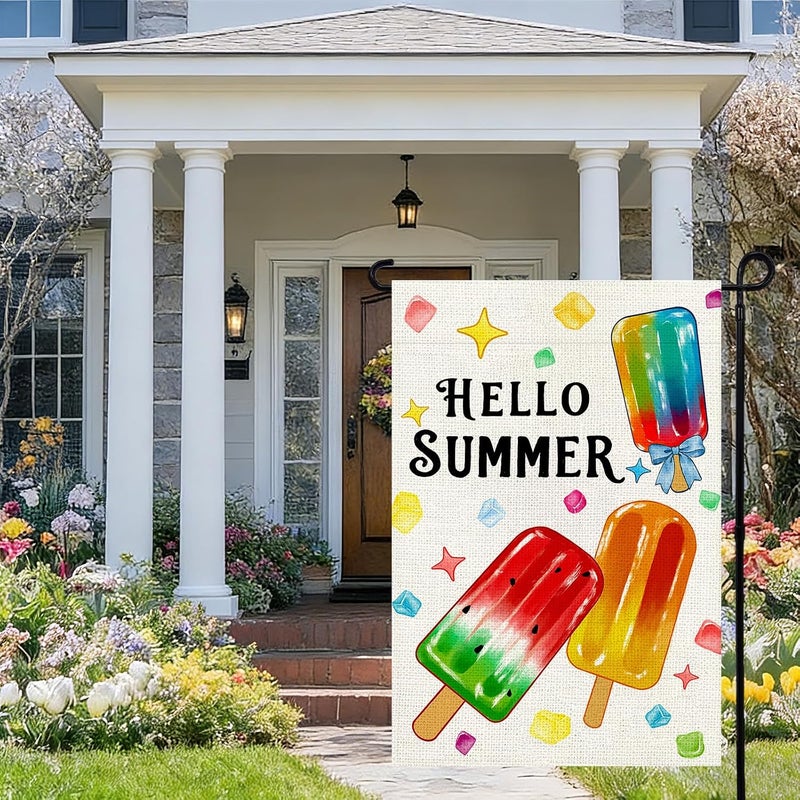 Agroon Summer Garden Flag 12x18 Inch, Popsicles Double Sided Small Burlap Flag for Yard Outdoor Decoration - Image 3