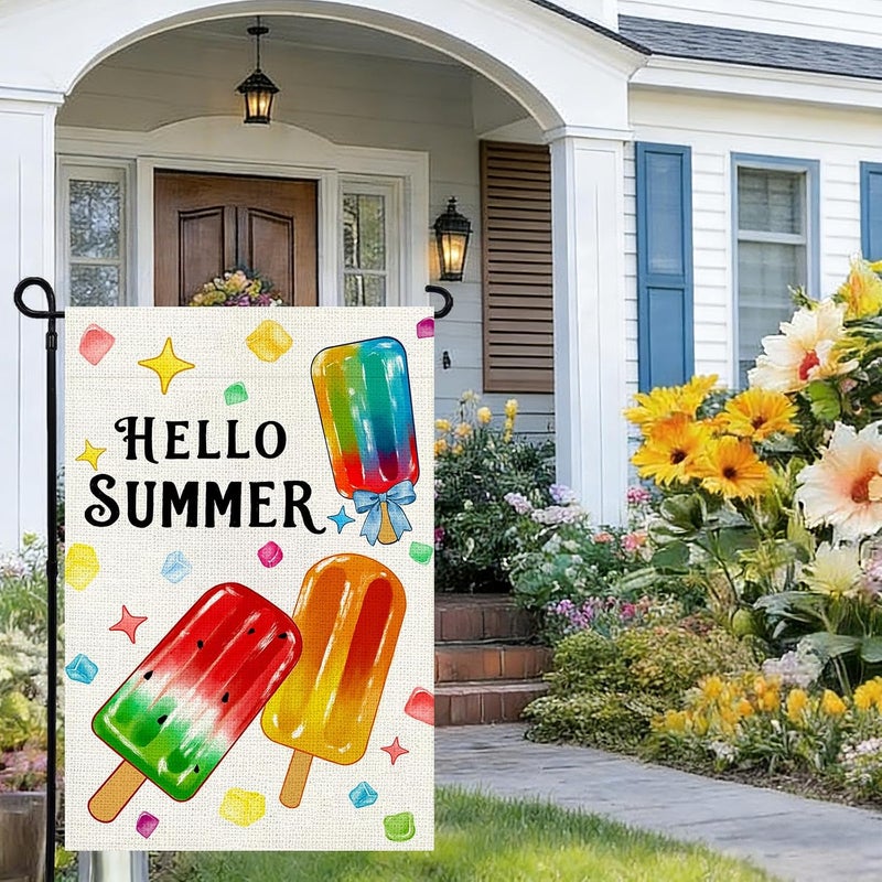 Agroon Summer Garden Flag 12x18 Inch, Popsicles Double Sided Small Burlap Flag for Yard Outdoor Decoration - Image 2