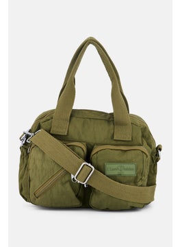 Women Brand Logo Cross Body Bag 30 L x 21 H x 15 W cm, Olive