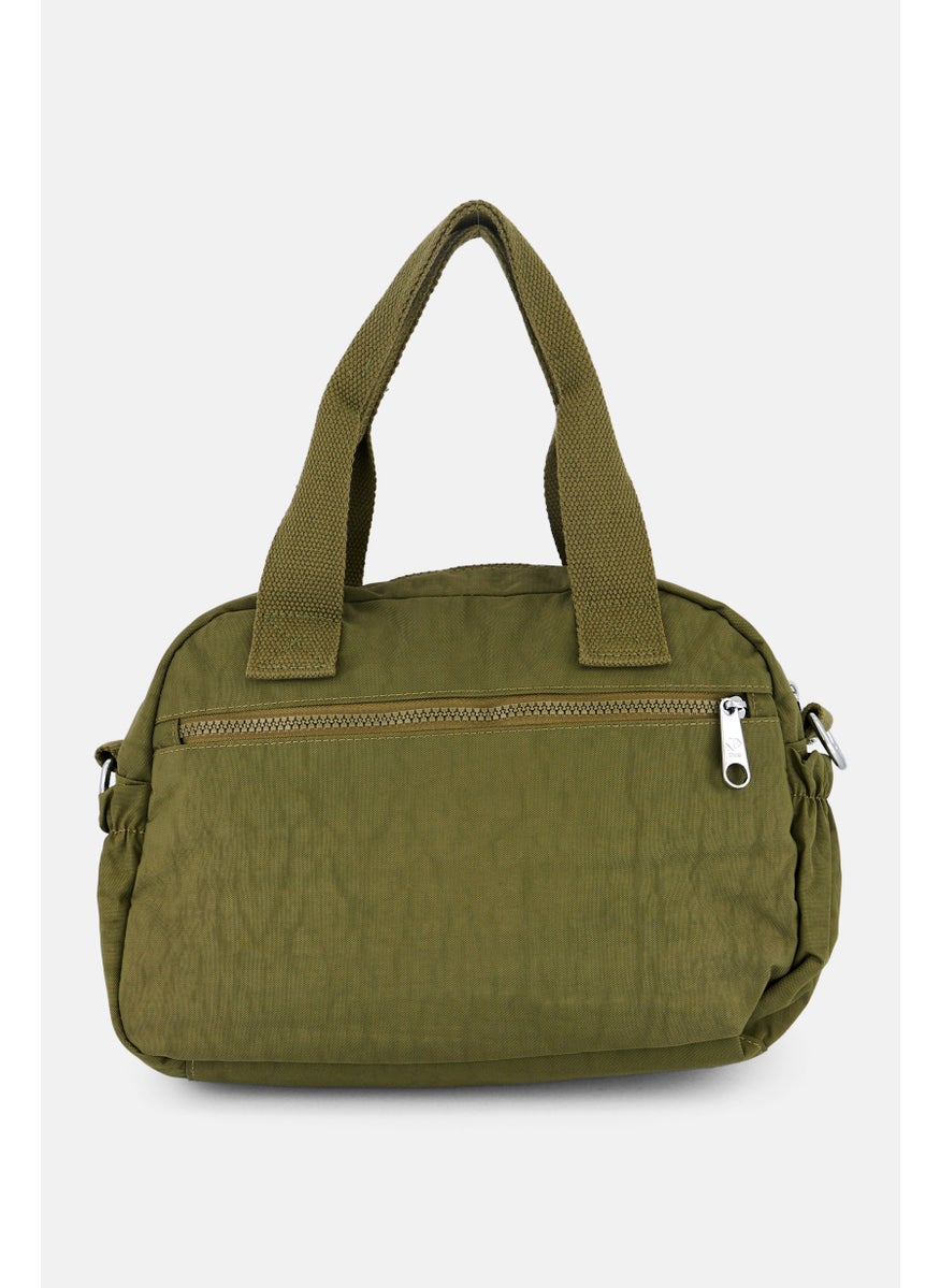 I Love Fashion - Women Brand Logo Cross Body Bag 30 L x 21 H x 15 W cm, Olive - Image 1