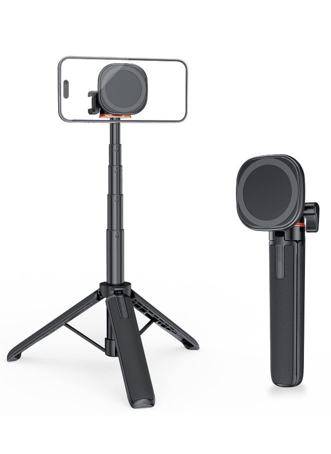 Generic Magnetic Tripod, 21.6" Extendable Magnetic Tripod + 1/4" Magnetic Tripod Mount + Magnetic Ring, Cell Phone Tripod Stand for iPhone 15.14.13 & All Phones & Cases  - Image 1