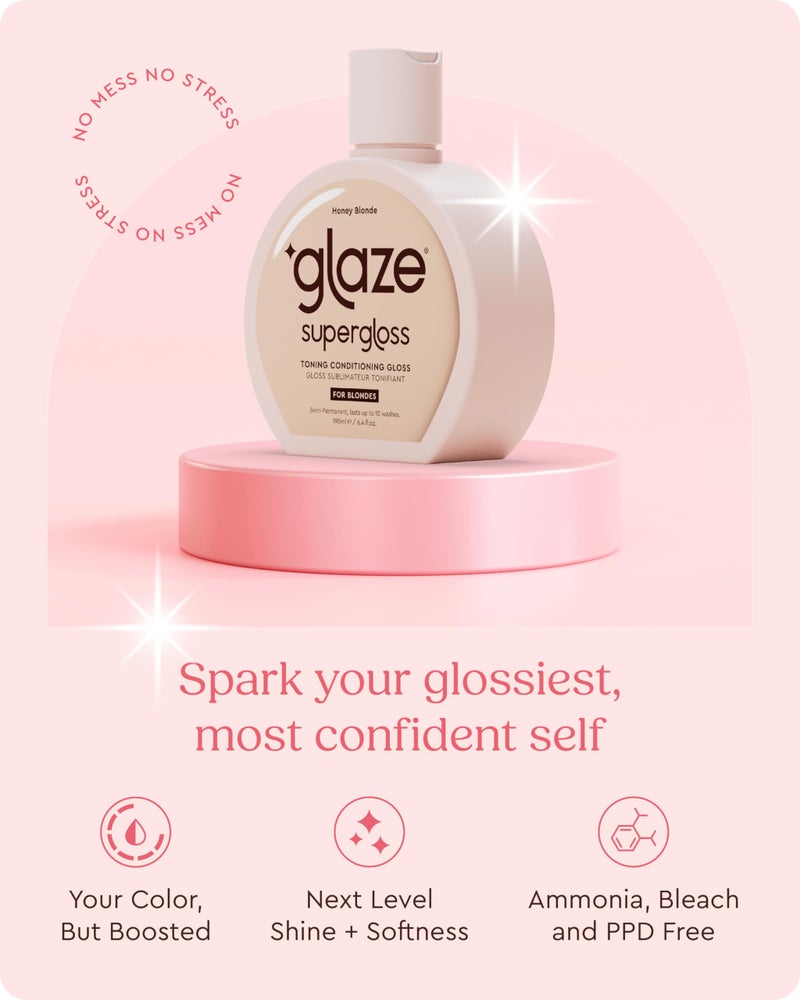 Glaze Supergloss Color Conditioning Gloss â€“ Hydrating Semi-Permanent Color Hair Gloss & Shine Boost â€“ Color Depositing Mask - Vegan, Cruelty-Free â€“ 6.4 Fl Oz - Blazing Brown - Dark Cool Brown - Image 3